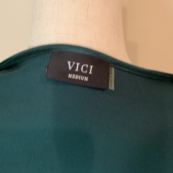 Vici Satin Wrap Dress with Flutter Sleeves - Picture 5 of 5
